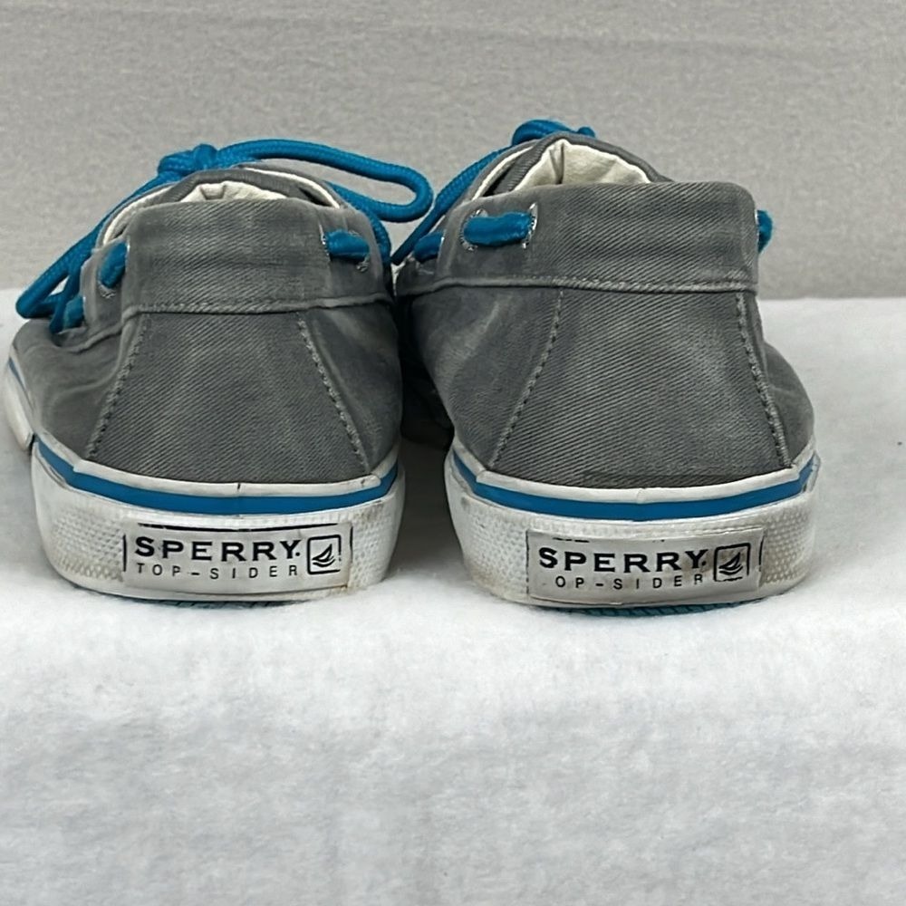 Sperry Top Sider Canvas Boat Shoes Mens Size 8M Grey Blue - Picture 4 of 9